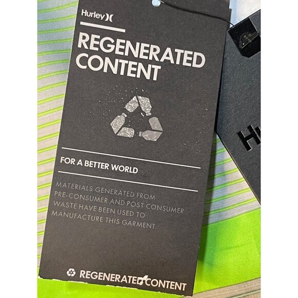 Hurley Men's Board Shorts Green & Blue Striped Swim Trunks Size 31 - Picture 9 of 9